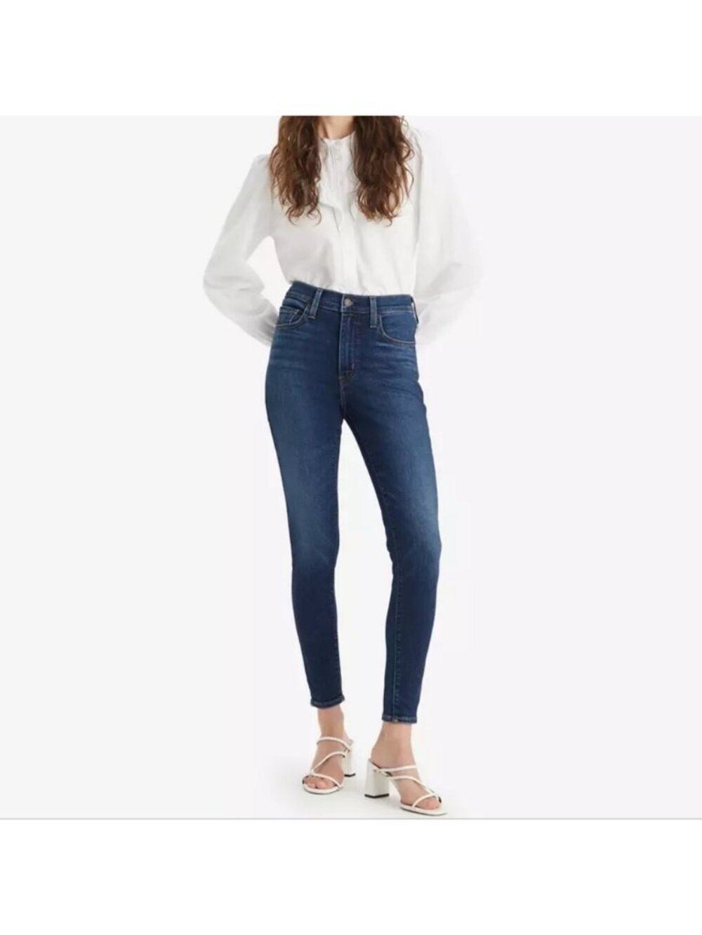 Levis 720 High Waist Rise Super Skinny Jeans Dark Stretchy Denim Womens Size 31